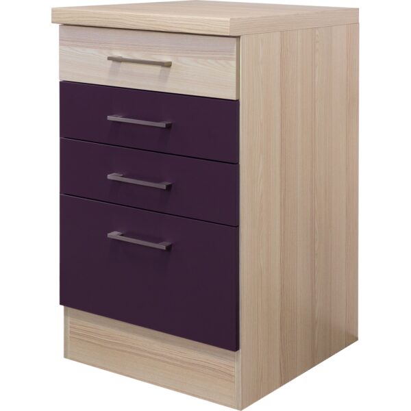 Flex-Well Schubkastenschrank Focus/Aubergine 50 cm