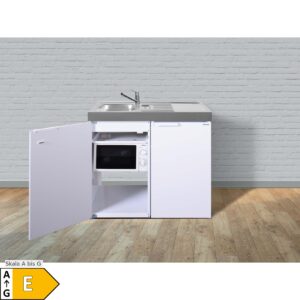 Stengel Küchen Kitchenline MKM 100 weiß - ohne Kochfeld rechts Becken links