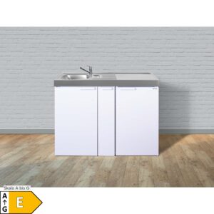 Stengel Küchen Kitchenline MK 120 A weiß - ohne Kochfeld rechts Becken links