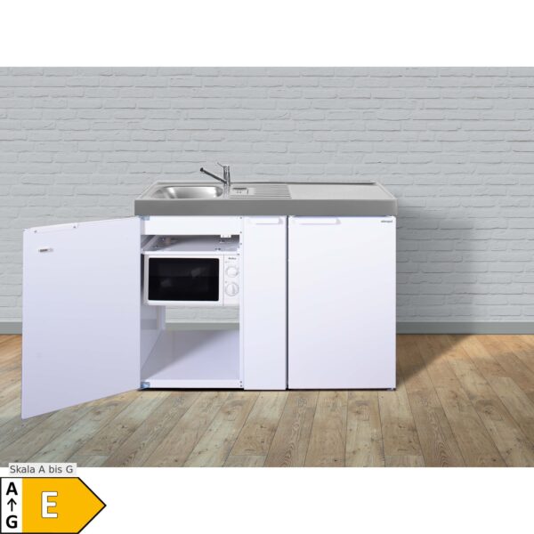 Stengel Küchen Kitchenline MKM 120 A weiß - ohne Kochfeld rechts Becken links