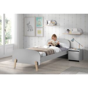 Vipack Einzelbett Kiddy 90x200 cm - Hellgrau