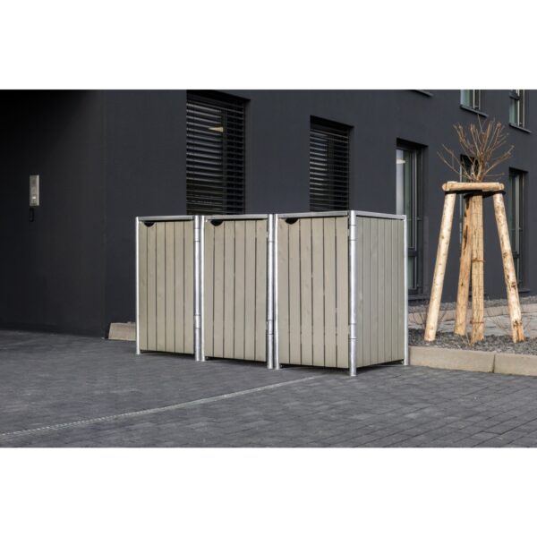 Hide Mülltonnenbox 240 l natur grau 3-fach