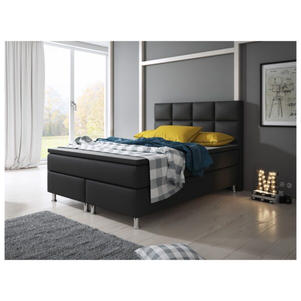 Inter Handels Boxspringbett Miami 140x200 cm schwarz