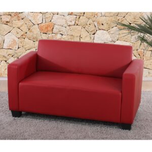 Modular 2er Sofa Couch Moncalieri Loungesofa Kunstleder 136cm ~ rot