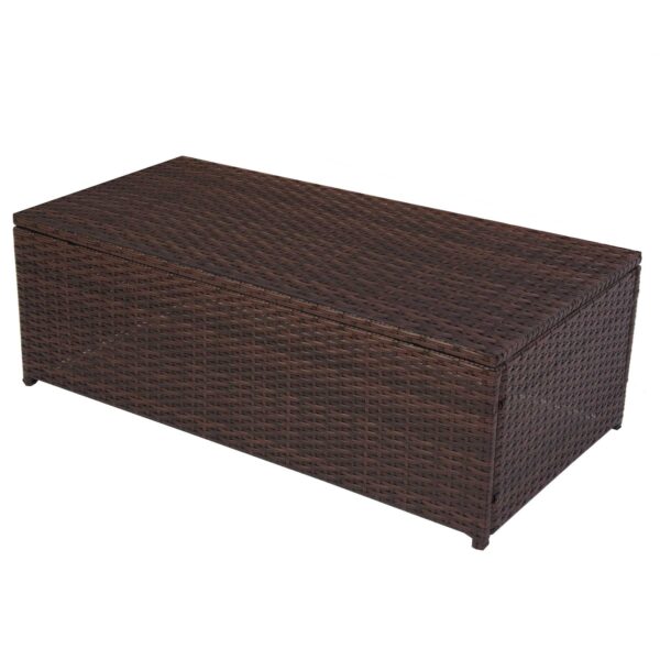 Modulares Poly-Rattan Sofa RomV 39x110x58cm ~ braun-meliert