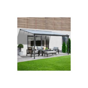 HOME DELUXE Terrassenüberdachung SOLIS - 312 x 303 x 226 / 278 cm Grau