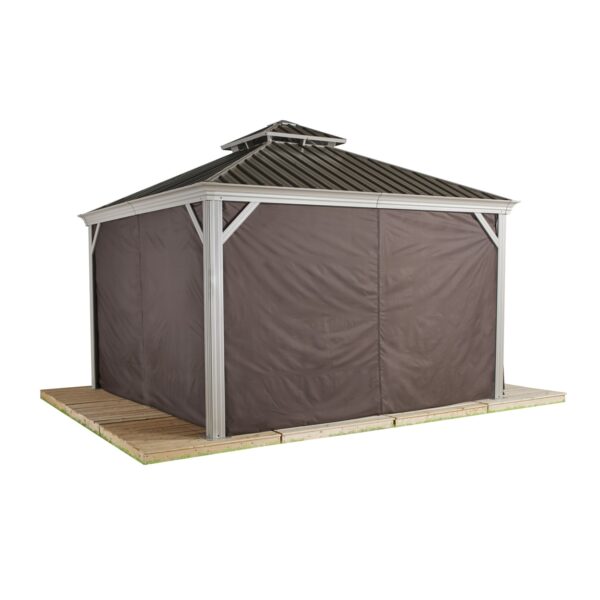 Sojag Pavillon Messina 10x12 Taupe Vorhänge