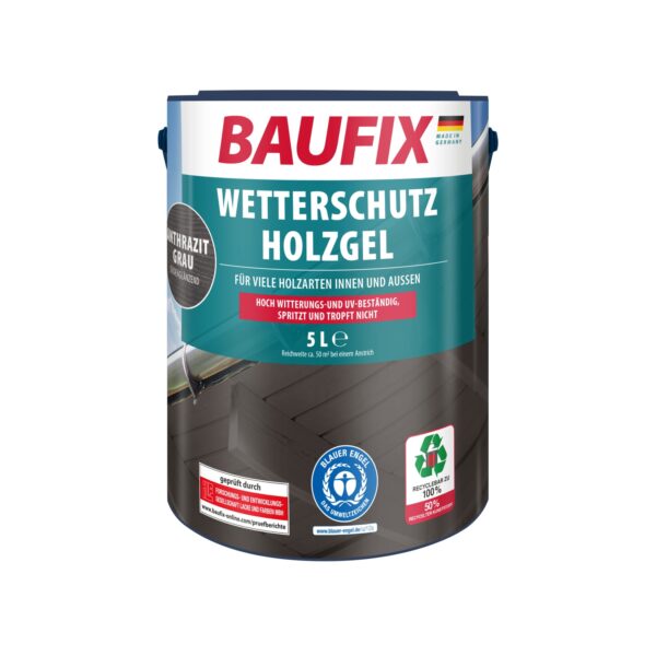 BAUFIX Wetterschutz-Holzgel anthrazitgrau seidenglänzend