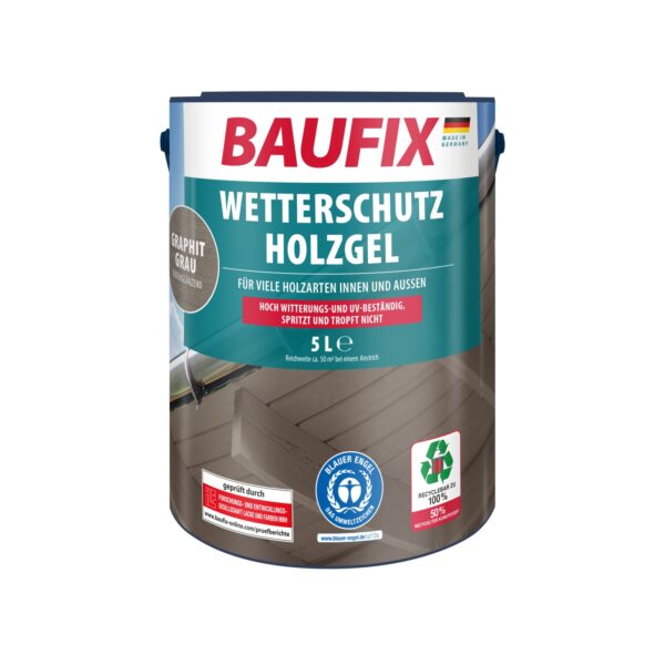 BAUFIX Wetterschutz-Holzgel graphitgrau seidenglänzend