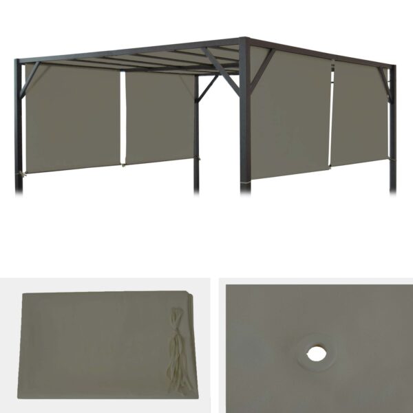 Ersatzbezug für Dach Pergola Pavillon Beja 4x4m ~ taupe