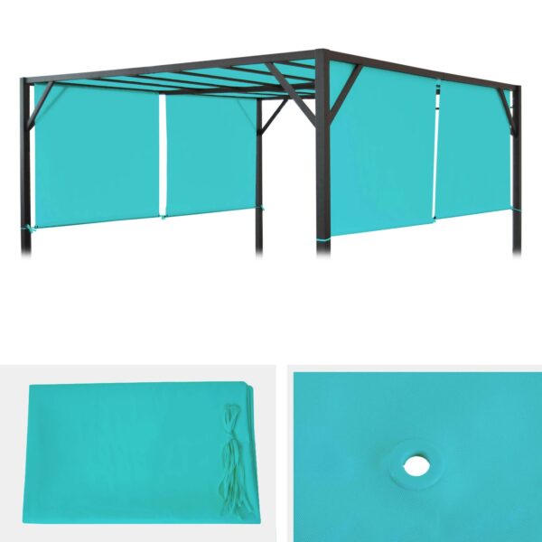 Ersatzbezug für Dach Pergola Pavillon Beja 3x4m ~ türkis-blau