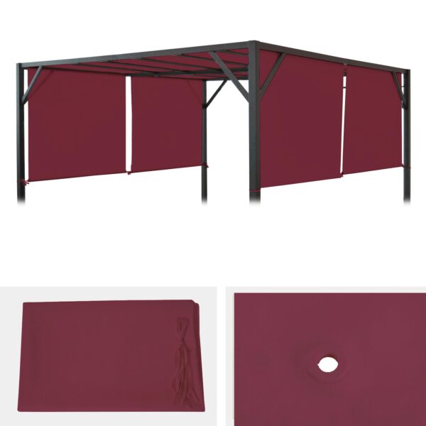 Ersatzbezug für Dach Pergola Pavillon Beja 3x3m ~ bordeaux-rot