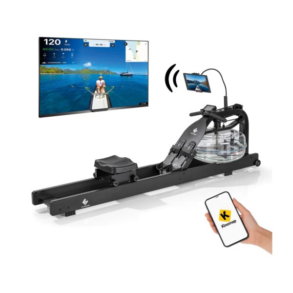 FitEngine Rudergerät mit Wasserwiderstand Smart 210cm - versch. Farben - Schwarz