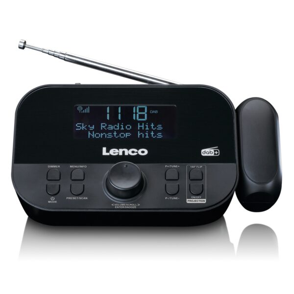 Lenco CR-615BK - DAB+ und FM-Radiowecker mit Zeitprojektion