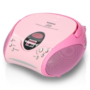 Lenco SCD-24 Pink - Tragbares FM-Radio mit CD-Player - Kopfhöreranschluß - Pink