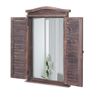 Wandspiegel Badspiegel Badezimmer Spiegelfenster mit Fensterläden