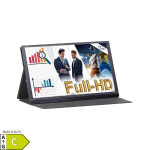 Auvisio EZM-210 (ZX-5076-675) + WLAN-Stick Tragbarer Monitor Mobiler Full-HD-IPS-Monitor