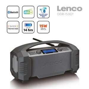 Lenco ODR-150GY - DAB+/FM radio (IP54) mit Bluetooth