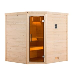 weka Premium Massivholz-Sauna TURKU Eck Gr. 2 Sparset 7