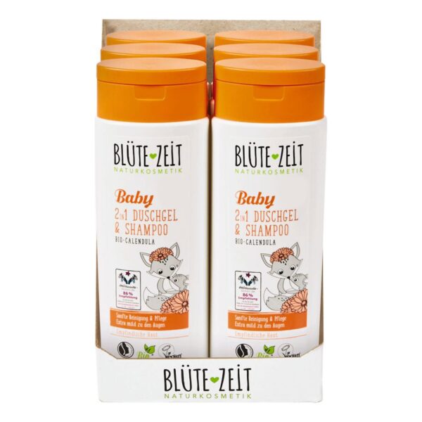 BLÜTE-ZEIT Baby 2in1 Duschgel & Shampoo mit Bio-Calendula 250 ml