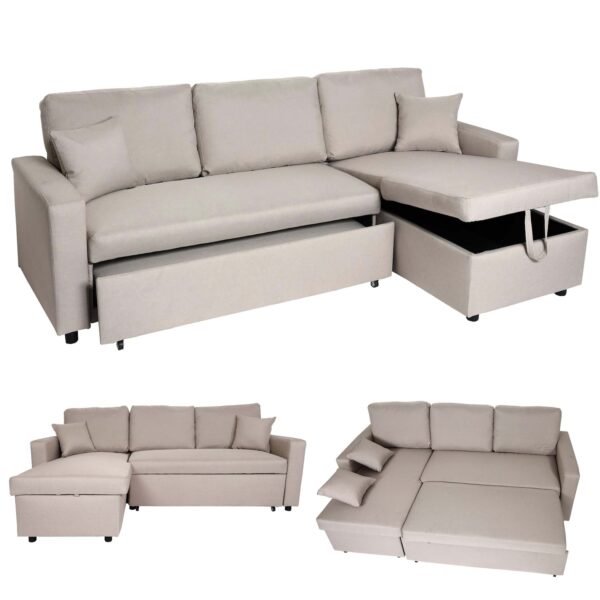 Ecksofa mit Bettkasten MCW-L17