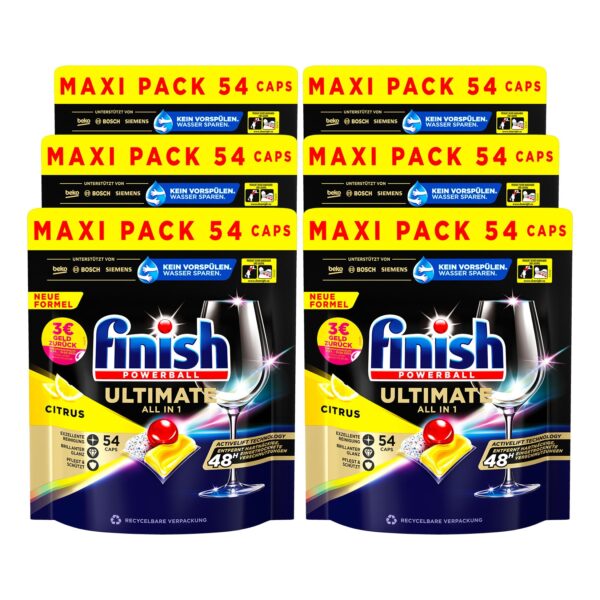 Finish Ultimate All in 1 Maxi Pack Caps Citrus 54 Stück