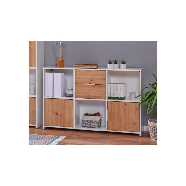 Inter Link Sideboard Pepeto - Weiss und Eiche Artisan Nachbildung - versch. Farben