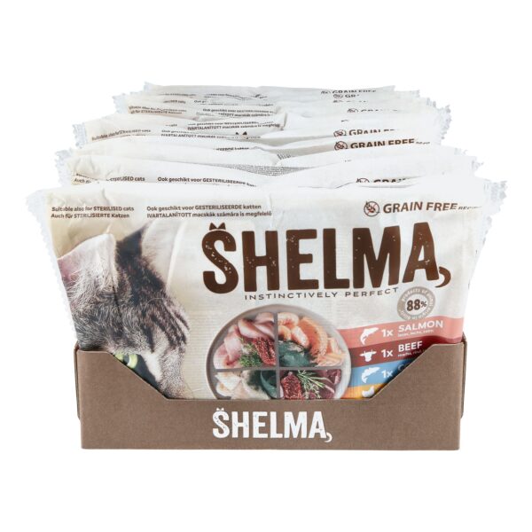 Shelma Katzennahrung Multipack Fisch+Fleisch 4 x 85 g