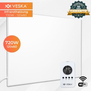 Infrarotheizung inkl. Thermostat APP-Funktion Wifi Fernbedienung und Timer - 720W