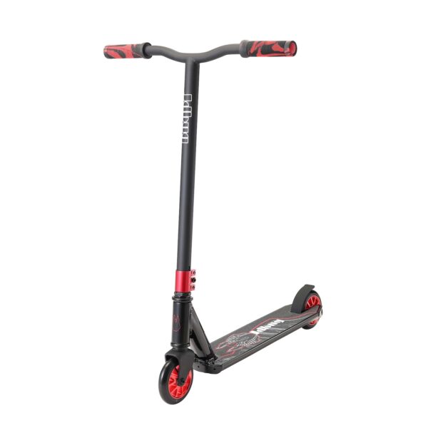 JD Bug Freestyle Stunt Scooter schwarz rot Anubis Tretroller Stuntroller bis 100kg belastbar