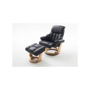 iNNoSeat by MCA + CALGARY Relaxer mit Hocker - versch. Farben - Schwarz/Natur