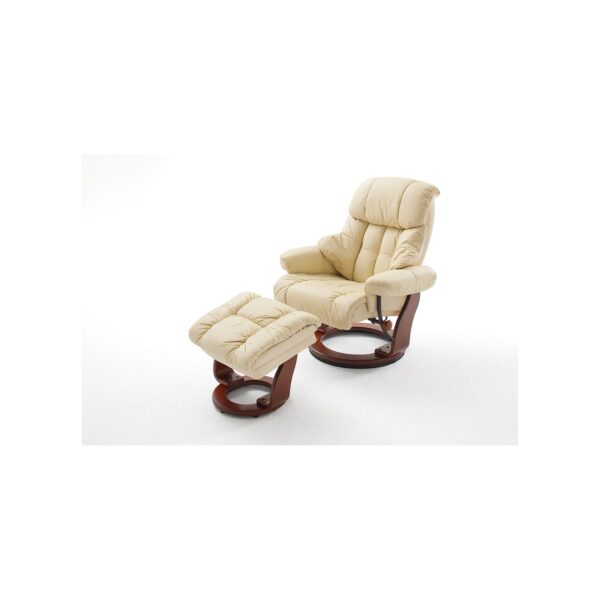 iNNoSeat by MCA + CALGARY Relaxer mit Hocker - versch. Farben - Creme/Walnuss