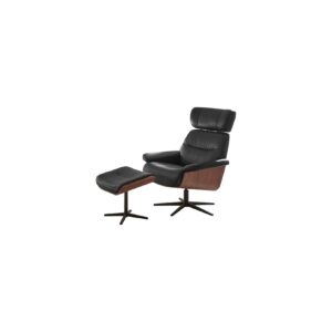 iNNoSeat by MCA + MANILA Relaxer mit Hocker manuell - versch. Farben - Schwarz/Schwarz