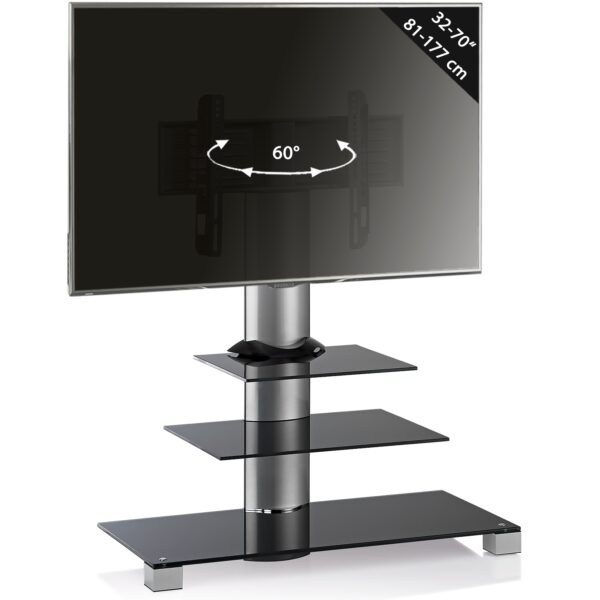 VCM Universal TV VESA Standfuß Ständer Fernseh Rack Alu Glas Amalo Maxi