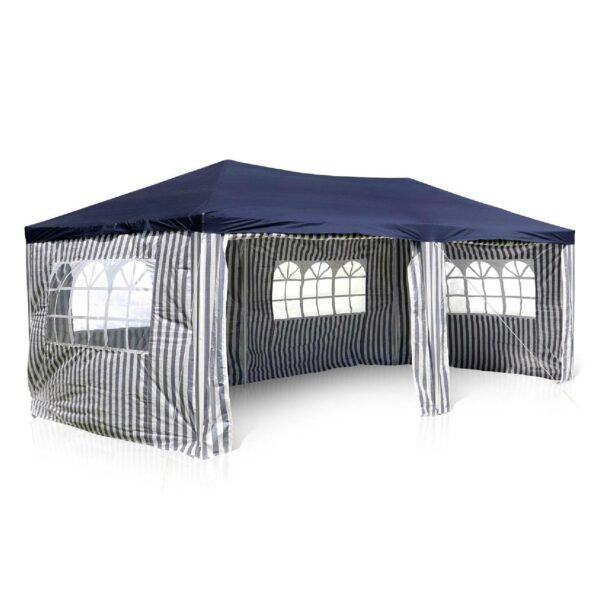 VCM Pavillon Partyzelt blau 3x6m PE 110g/m² Gartenzelt Festzelt Eventzelt Marktzelt