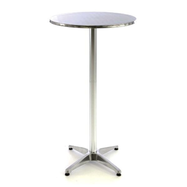 VCM Stehtisch Bistrotisch klappbar Edelstahl Aluminium Ø60 x H115/75 cm