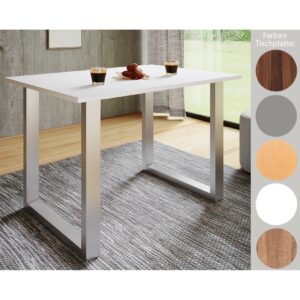 VCM Premium Holz Esstisch Küchentisch Speisetisch Tisch Xona U Silber