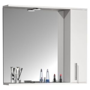 VCM Badspiegel Wandspiegel 75 cm Hängespiegel Spiegelschrank Badezimmer Drehtür Beleuchtung Lisalo XL