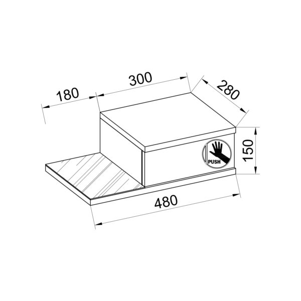 VCM Holz Wandschublade Nachtschrank Wandboard Schublade Konsole Nachttisch Konsila M