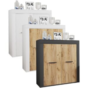 VCM Holz Kommode Sideboard Highboard Anrichte Schrank Usilo 2 Drehtüren