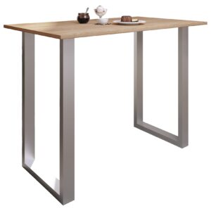 VCM Premium Holz Alu Bartisch Tresen Stehtisch Bistrotisch Bartresen Tisch Xona 140x80 cm