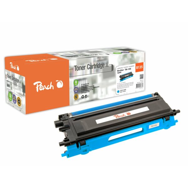 Peach B135 C Toner XL cy ersetzt Brother TN-135C für z.B. Brother DCP -9040 CN