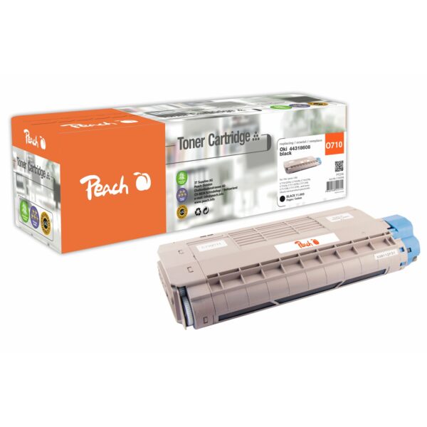 Peach O4431/28/34/4391 Toner bk ersetzt OKI 44318608 für z.B. OKI C 710 CDTN