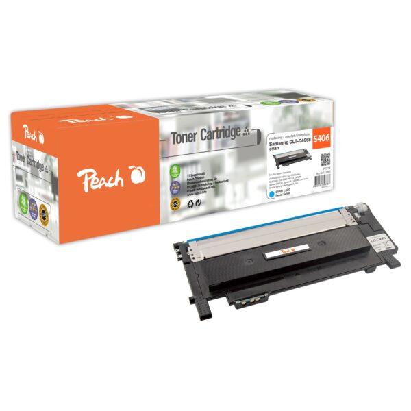 Peach S406  Toner cy ersetzt Samsung CLT-C406S/ELS