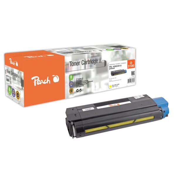 Peach O4280  Toner ye ersetzt OKI 42804513 für z.B. OKI C 3100 (wiederaufbereitet)