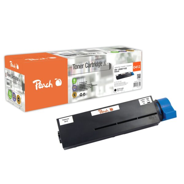 Peach O45807  Toner bk ersetzt OKI 45807102 für z.B. OKI B 412 DN