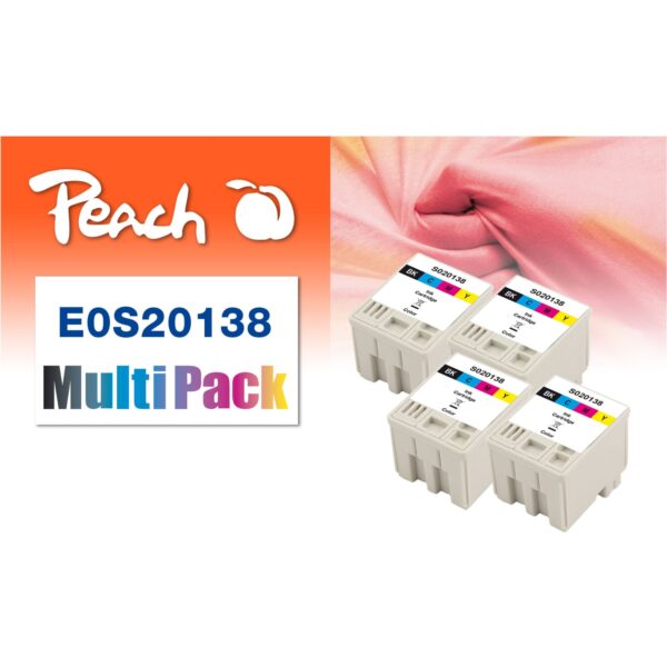 Peach E138  4-Pack Druckerpatrone (4*bk