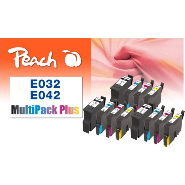 Peach E321  12 Druckerpatronen (3*bk