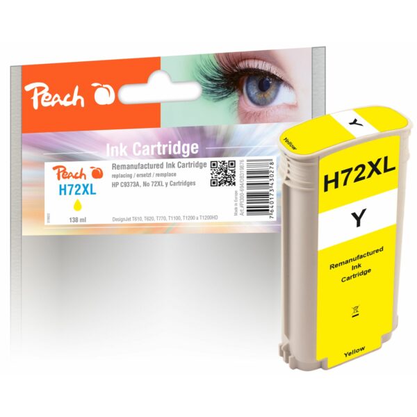 Peach HP 72 XLY Druckerpatrone XL ye ersetzt HP No. 72XL Y