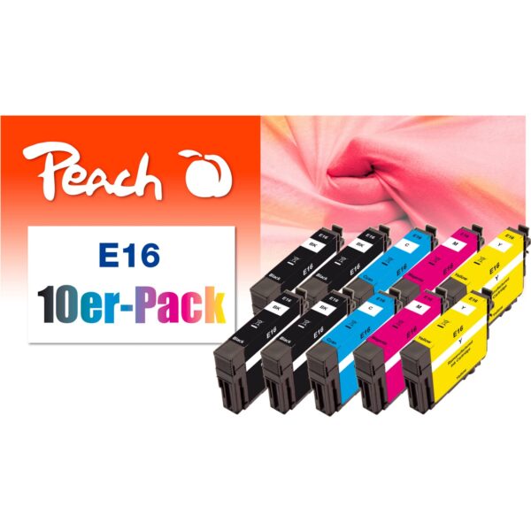 Peach E16  10 Druckerpatronen (2*bk